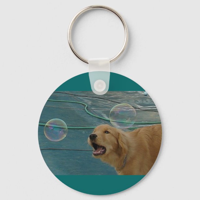 Porte-clés Happy Golden Retriever (Recto)