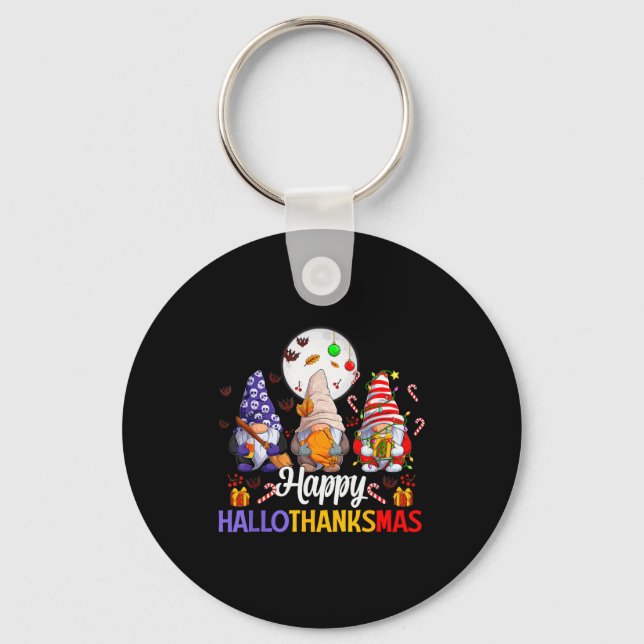 Porte-clés Happy Hallothanksmas Gnomes Lover Halloween Merry  (Recto)