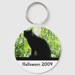 Porte-clés Happy Halloween Chat noir