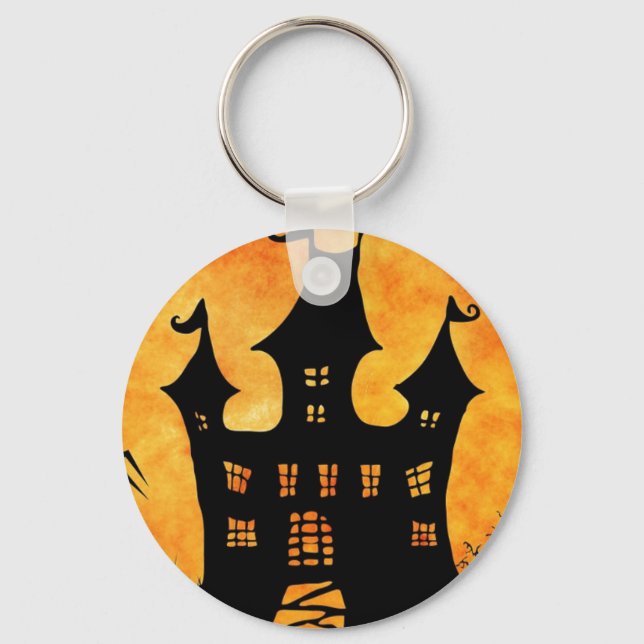 Porte-clés Happy Halloween Éffrayant Castle Button Porte - cl (Recto)