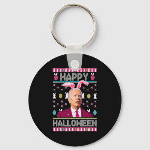 Porte-clés Happy Halloween Fun Bunny Joe Biden Confus Easte