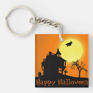 Porte-clés Happy Halloween Silhouette paysage