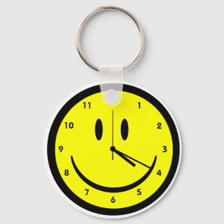 Porte-clés Happy Hippy face horloge