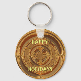 Porte-clés Happy Holidays Circle Art Print/Design