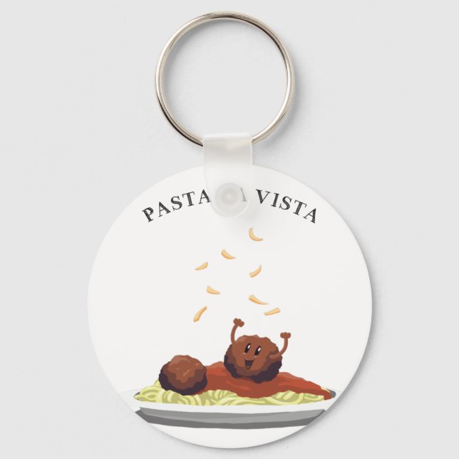 Porte-clés Happy Meatball "Pasta La Vista!" (Recto)