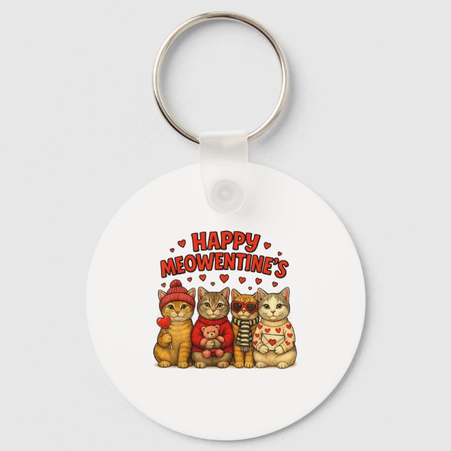 Porte-clés Happy Meowentines Cute Valentine Cats Love Women M (Recto)