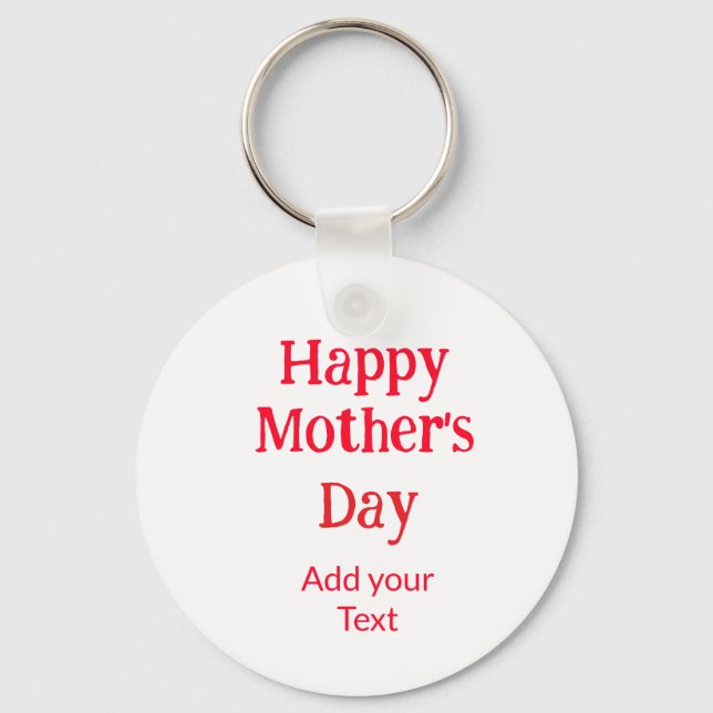 Porte-clés Happy mother's day red add text simple minimal mom (Recto)