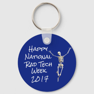 Porte-clés "Happy National Rad Tech Week" avec Skeleton