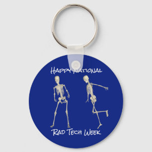 Porte-clés "Happy National Rad Tech Week" avec Skeletons