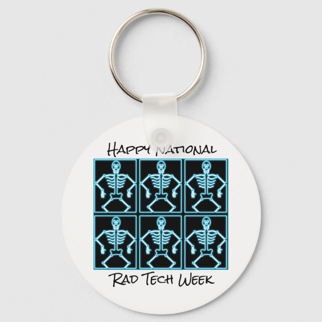 Porte-clés "Happy National Rad Tech Week" avec Skeletons (Recto)
