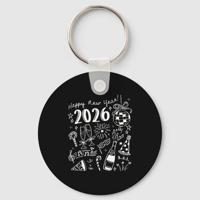 Porte-clés Happy New Year 2026 Bow Funny  (Recto)