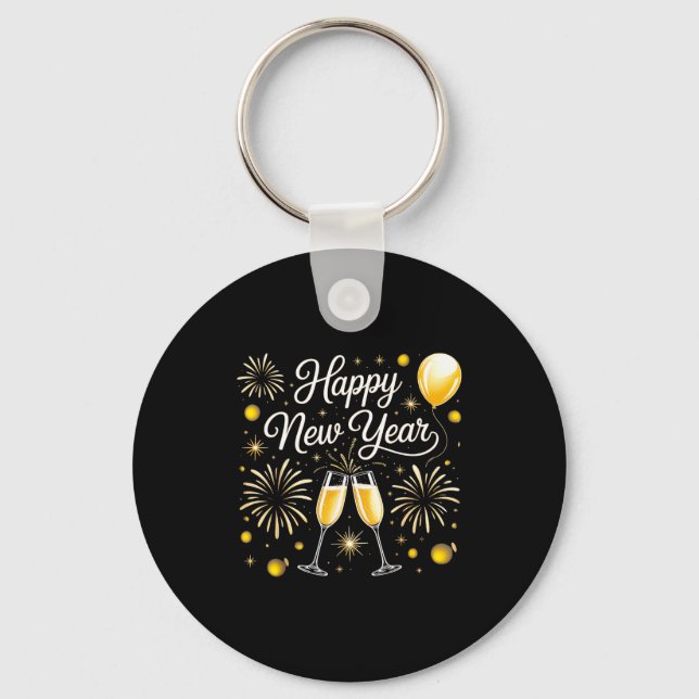Porte-clés Happy New Year 2026 Celebration Design With Champa (Recto)