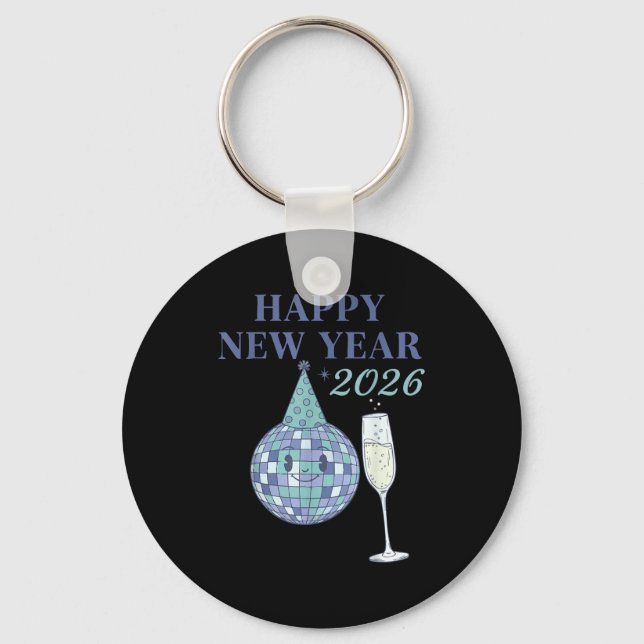 Porte-clés Happy New Year 2026 Disco Ball Celebration  (Recto)