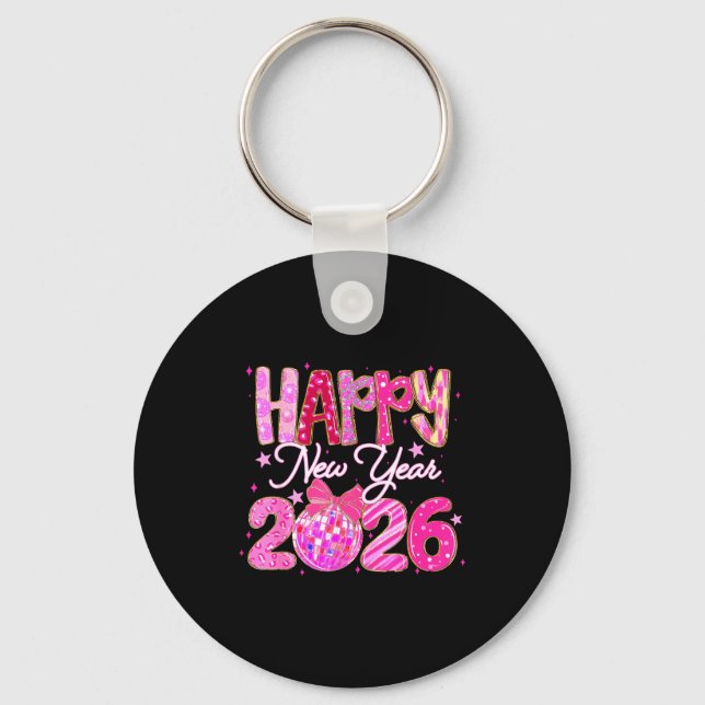 Porte-clés Happy New Year 2026 Preppy New Years Nk Coquette B (Recto)
