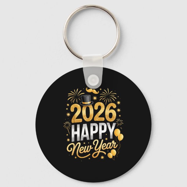 Porte-clés Happy New Year Party 2026 Fireworks Family Matchin (Recto)