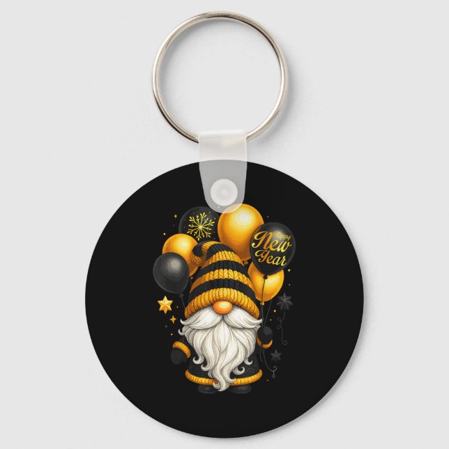 Porte-clés Happy New Year Party New Years Eve 2026 Gnome Love (Recto)