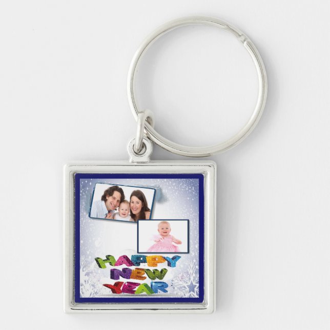 Porte-clés Happy New Year's Add Your Photo Keychain (Devant)