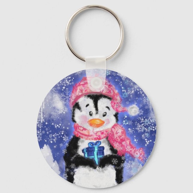 Porte-clés Happy Penguin - Christmas (Recto)