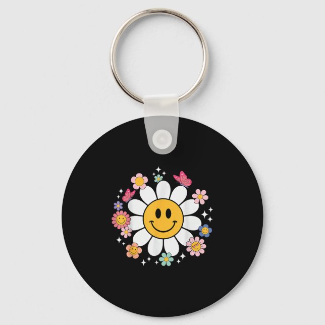 Porte-clés Happy Retro Daisy Smile Face Preppy Aesthetic Men  (Recto)
