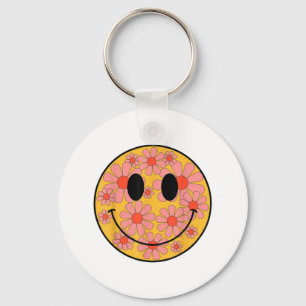 Porte-clés Happy Retro Daisy Smile Face Preppy Hommes esthéti