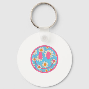 Porte-clés Happy Retro Daisy Smile Face Preppy Hommes esthéti