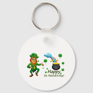Porte-clés Happy Saint Patrick's Day Leprechaun Rainbow 