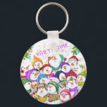 Porte-clés Happy Snowmans Christmas Porte - clé Texte personn<br><div class="desc">Porte - clés de Noël avec Happy Snowmans Fête de Noël Dessin amusant Snowman Porte - clé et texte - Personnalisable - ou Choisissez / Ajouter votre texte unique / Police / Couleur - Faites votre cadeau spécial - Redimensionnez et déplacez ou supprimez et ajoutez des éléments / image avec...</div>