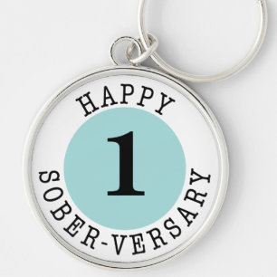 Porte-clés Happy Sober-versary Card