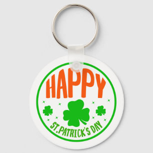 Porte-clés Happy St. Patrick's Day Circle Design-63501