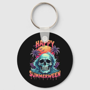 Porte-clés Happy Summerween Skeleton Summer Watermelon Jack-o