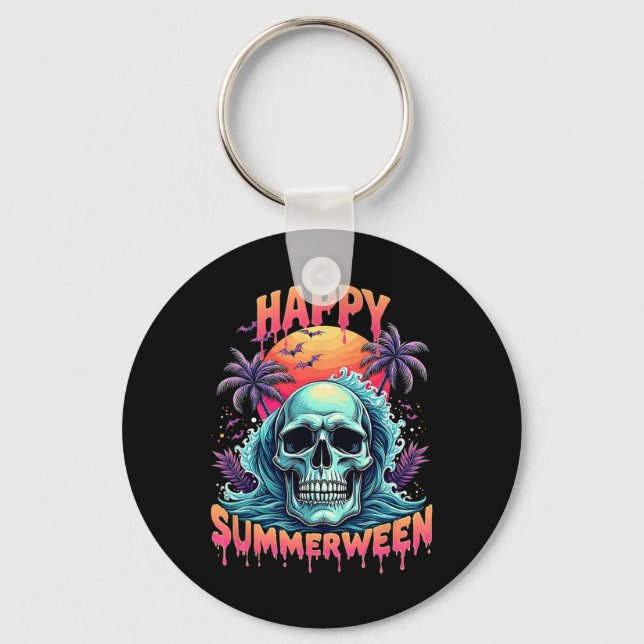 Porte-clés Happy Summerween Skeleton Summer Watermelon Jack-o (Recto)