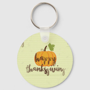 Porte-clés Happy Thanksgiving pumpkin