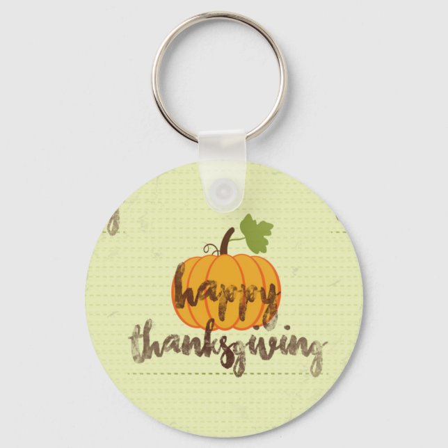 Porte-clés Happy Thanksgiving pumpkin (Recto)
