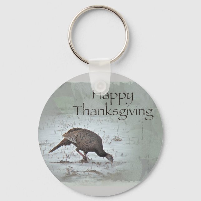 Porte-clés Happy Thanksgiving Wild Turkey (Recto)
