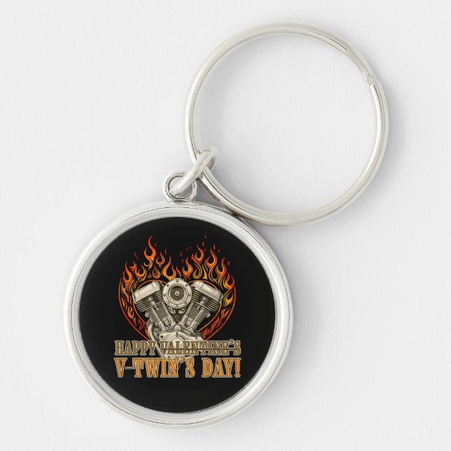 Porte-clés Happy V-Twin's Day, Anti Valentine, Chopper Lovers (Devant)