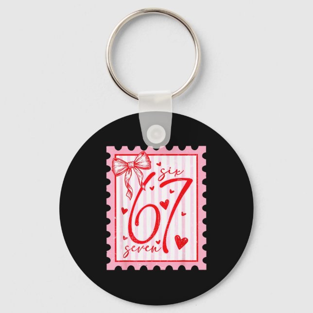 Porte-clés Happy Valentine’s Day 67 Meme Hearts Coquette Bow  (Recto)