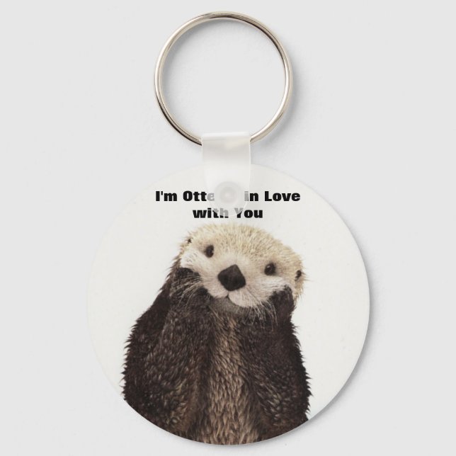 Porte-clés Happy Valentines Day Funny Otter (Recto)