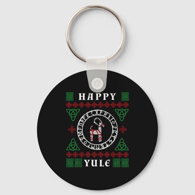 Porte-clés Happy Yule Pagan Wicca Ugly Christmas Sweater  (Recto)