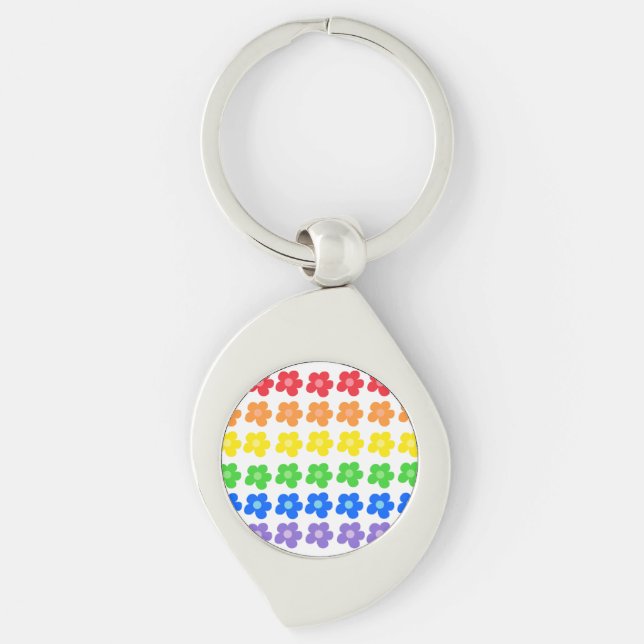 Porte-clés Harmonie Des Roues De Couleur En Design Floral (Devant)