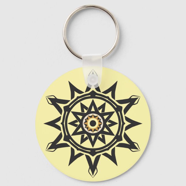Porte-clés Harmonie éternelle Mandala — Géométrie divine en o (Recto)