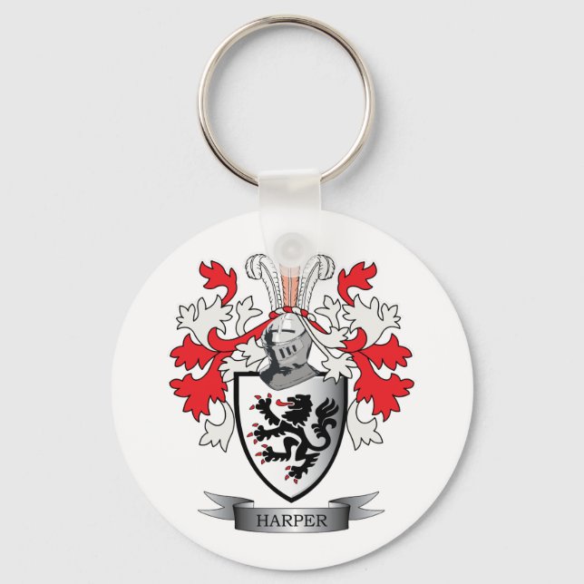 Porte-clés Harper Family Crest Coat of Arms (Recto)