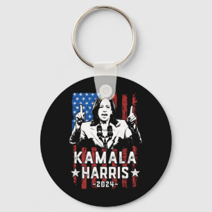 Porte-clés Harris 2024 Drapeau Kamala Pour Président Usa Drap