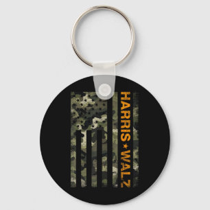 Porte-clés Harris 2024 Président Usa Camouflage Dudes Walz Wa