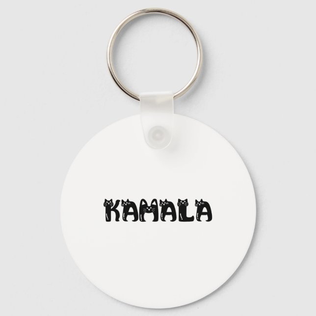 Porte-clés Harris Cat Lettering Positive Funny Election 2024 (Recto)