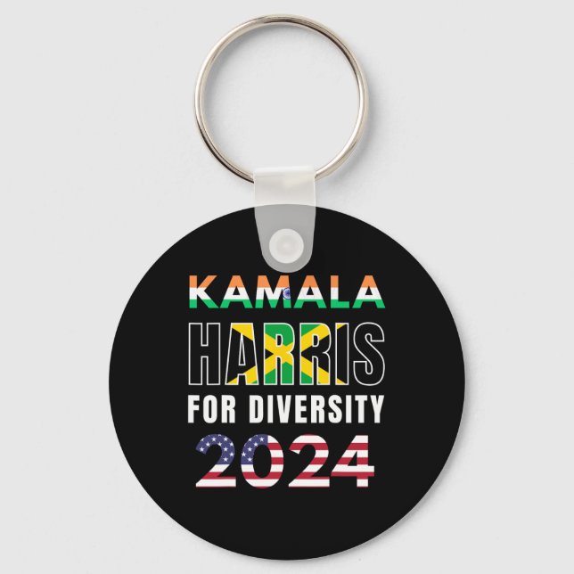 Porte-clés Harris Inde Jamaïque Drapeau Diversité 2024 (Recto)