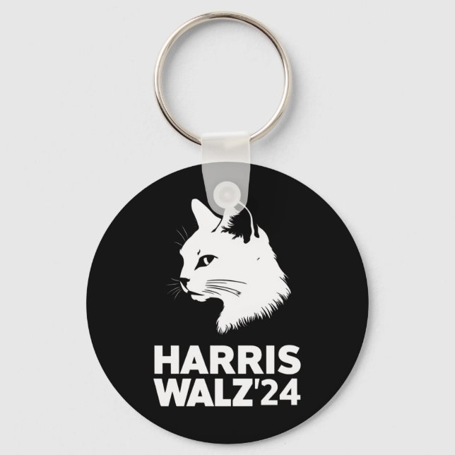 Porte-clés Harris Waltz 2024 Election Funny Cat Kamala Tim (Recto)