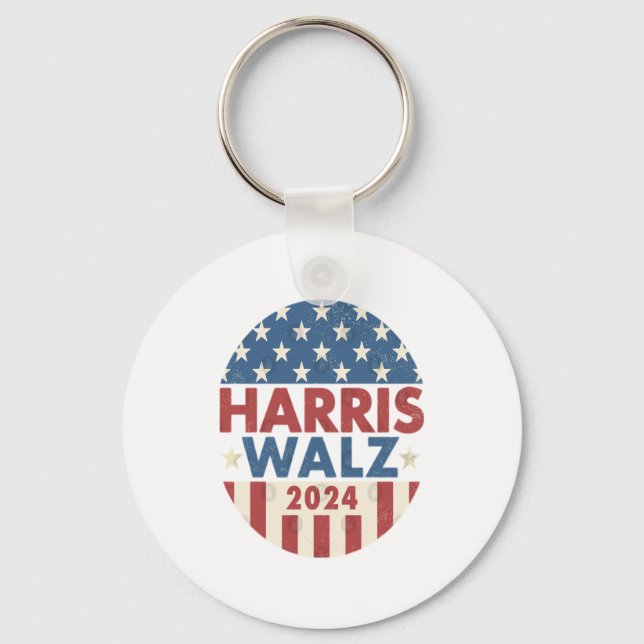 PORTE-CLÉS HARRIS WALZ 24 DÉMOCRATIE 2024 (Recto)