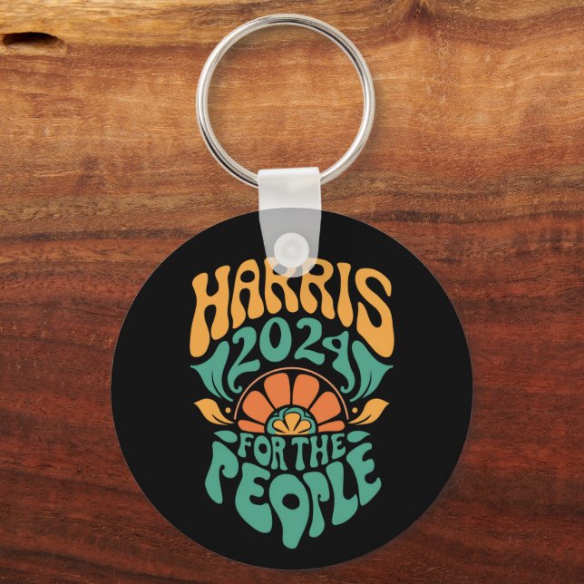 Porte-clés Harris Walz Président des élections de 2024 Kamala (Recto)