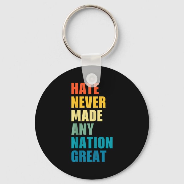 Porte-clés Hate Never Made Any Nation Great Anti-trump 2020 E (Recto)