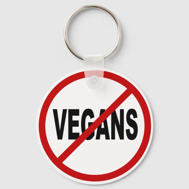 Porte-clés Hate Vegans/No Vegans Autorisé Signalé (Recto)